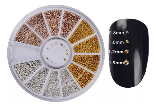 Ruleta De Caviar Metálico Con 6 Tamaños Para Uñas Nails