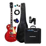 Kit Guitarra Strinberg Lps230 Vermelha +capa Cubo Acessórios