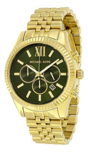 Reloj Michael Kors Mk8446 Lexington Dorado Y Verde