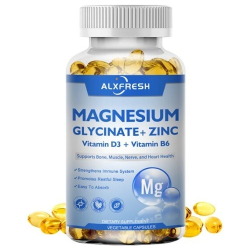 Magnesio Glicinato Zinc Vitamina D3 B6 Compuesto Premium