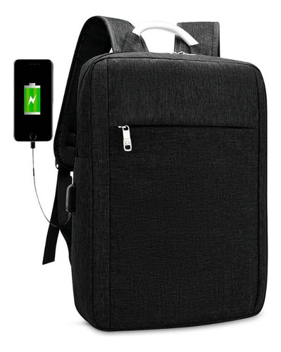 Mochila Usb Color Negro Notebook 15  35 Litros. Tecnomati