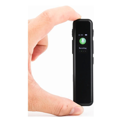 Mini Grabadora De Voz Espia Audio Digital Microfono Usb 32gb Con Pantalla Lcd Hasta 26 Horas De Bateria Recargable Portatil Discreta Entrada 3.5mm Para Audifonos Mp3 De Gogo Electronics Color Negro