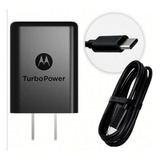 Cargador Turbo Power 3a Moto One Zoom Macro Vision + Usb C 