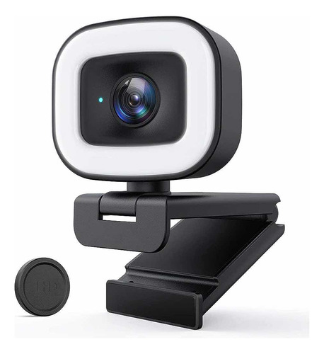 Webcam 1080p Con Micrófono Estéreo,60 F/s, Con Luz De Anillo