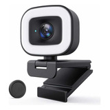 Webcam 1080p Con Micrófono Estéreo,60 F/s, Con Luz De Anillo