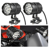 Par Faros Led Auxiliares 60w Luz Alta Y Baja Y Estrobo Moto