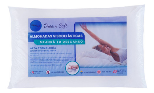 Almohada Inteligente Viscoelastica 60x35x12 Con Funda