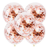 Globos Con Confetti Metalizado Transparentes X5 Uni