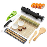 Kit 14 Esteiras Preparo De Comida Japonesa Sushi Bambu