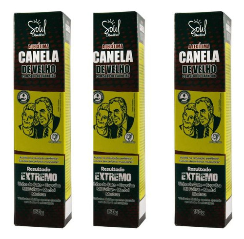 Kit Com 3 Pomadas Canela De Velho 150gr