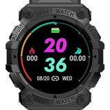 Smartwatch Fd68s - À Prova D'água - Preto, Vermelho E Rosa