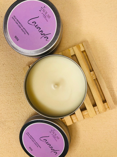 Velas Aromáticas Lavanda - 90 Gramas - Lata Alumínio