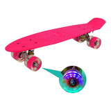 Skate Penny Ruedas Con Luces Led Patineta Rosado