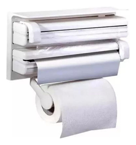 Dispensador Rollo Papel Cocina 4en1 Cortador Aluminio Papel