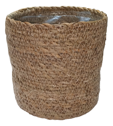 Cesto Cachepot Decorativo Fibra Natural C/ Forro Multiuso