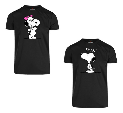 Playera Snoopy Besos Duo Parejas Twins Manga Corta Algodón