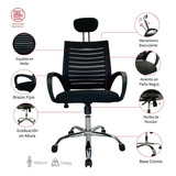 Silla De Oficina Taraza Ergonomica Base Cromo 