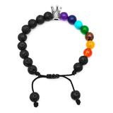 Pulsera 7 Chakras Cuarzos King Or Queen Unisex + Estuche 