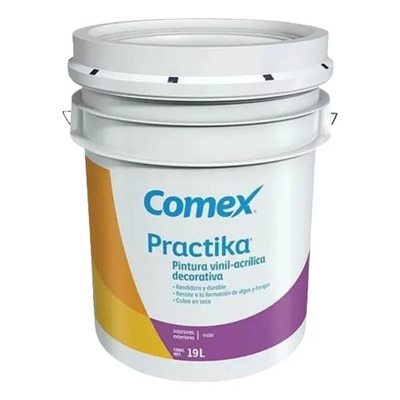 Pintura Vinil Acrilica Comex 19l Interior Exterior Practika Acabado Mate Color Amaranto | Meses sin interés