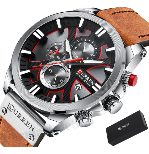 Reloj Curren Hombre Cuero Cronógrafo Caballero 