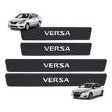 Sticker Vinil Para Estribos Automóvil Fibra Carbono 5d Versa