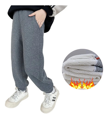 Pantalones Deportivos Unisex Con Forro Cálido De Sherpa