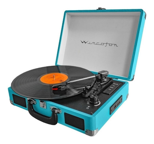 Tocadiscos Winco Bluetooth Graba Vinilo A Usb Wincofon W-406