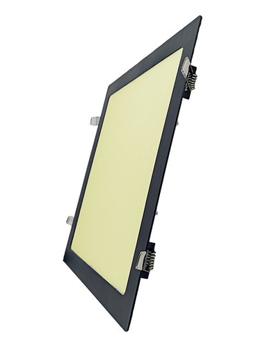 Panel Led Incrustar Cuadrado Luz Cálida 18w Cuerpo Negro 22c