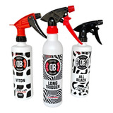 Kit 3 Borrifador Sprayer All Black Viton Long Trigger Dub Cor Branco