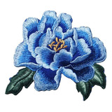 Parches De Flores Bordados De Rosa De Peonía Azul Real, Bols