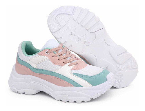 Tênis Feminino Chunky Sneaker Colorido Buffalo Para Academia