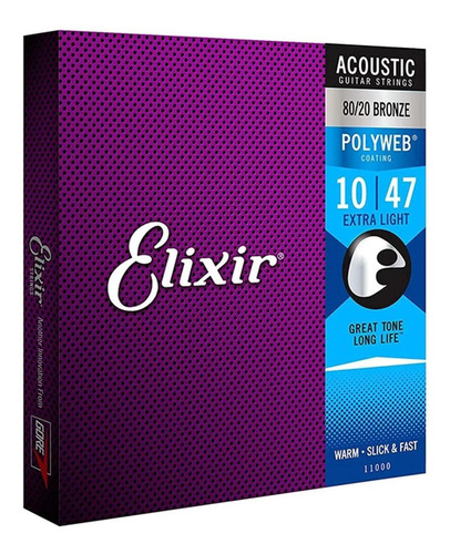 Cuerdas Elixir Para Electroacústica Polyweb 10/47