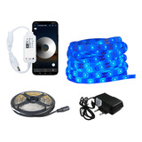 Fita Led Azul 3528 Ip65 Biv Controle Wifi App Celular Alexa