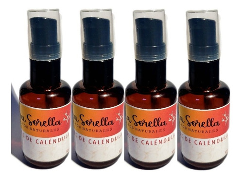 Pack 4 Aceite De Calendula, Natural, 30ml C/u, Cara Sorella