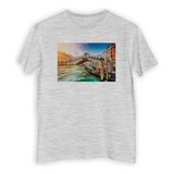 Remera Niño Paisaje Italia Venecia Gondola Puente