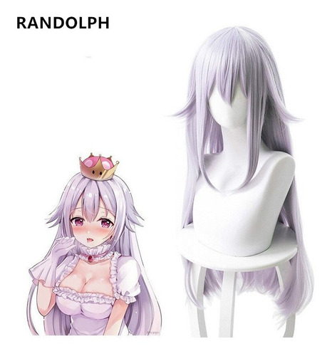 Booette King Boo Peluca Larga Morada Plateada Para Cosplay M