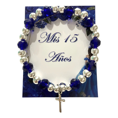 30 Pulseras 15 Años Cristal Azul Rey | Envío gratis