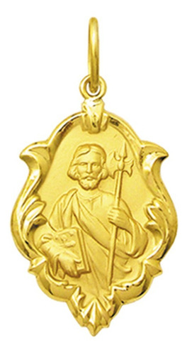 Medalha Religiosa São Judas Tadeu Em Ouro 18k Classico 1,5cm