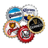 Kit 18 Placas Decorativas Tampa De Garrafa Cerveja Churrasco