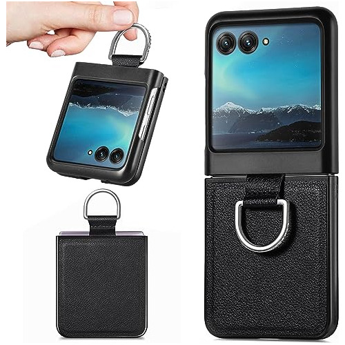 Funda Con Anillo Para Motorola Razr 40 Ultra Negro 