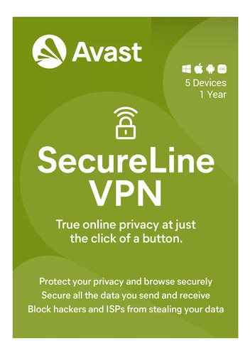 Vpn Avast Secureline Vpn  2024 - 5 Dispositivos - 1 Año