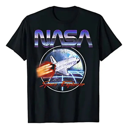 Playera Camiseta Logo Nasa Cohete Space Expl Unisex Relajado
