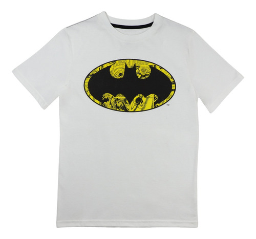 Polera Niño Batman Painted Blanco Dc Comics