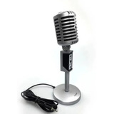 Microfono Noga Para Pc Vintage Mic-2030 Plateado