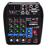 Consola Interfaz Audio Mixer Teyun A4 / 4ch / Usb Bluetooth
