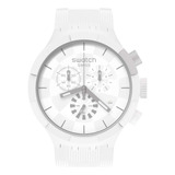 Swatch Reloj Unisex Chequered White (modelo: Sb02w400), Bla