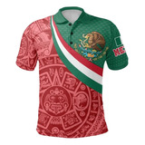 Camiseta Polo Casual Impresa En 3d De La Bandera Mexicana