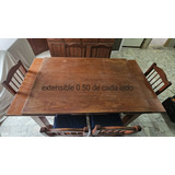 Mesa Algarrobo 1.40 Extensible 2.40 Con 6 Sillas