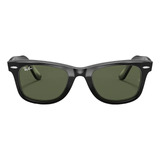 Arm. Solar Ray-ban Wayfarer 0rb2140 Protección Uv 4 Color 901 Color De La Lente Verde Color De La Varilla Negro Color Del Armazón Negro