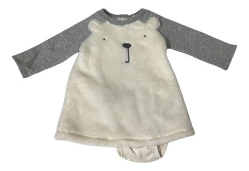 Gap Vestido Set Nena 6/12 Meses C/bombacha  Abrigo Peluche 